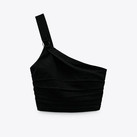 ZARA LINEN BLEND CROP TOP - Picture 2 of 7